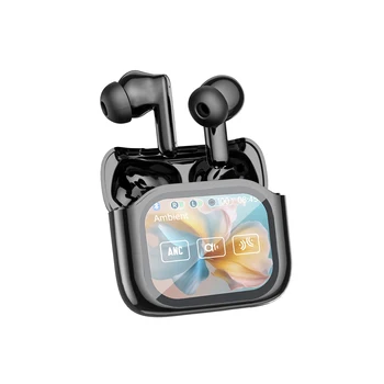 Touch Control Full Screen Wireless Earphones Earbuds Message Call Touch Screen Wireless Earphone JM19 ANC Noise Reduction