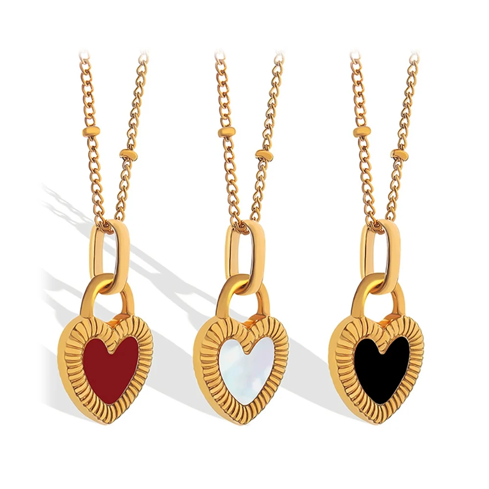 Factory Custom Gold Plated 316L Stainless Steel Jewelry Set Initial Letter and Heart Pendant for Shell Metal Crafts