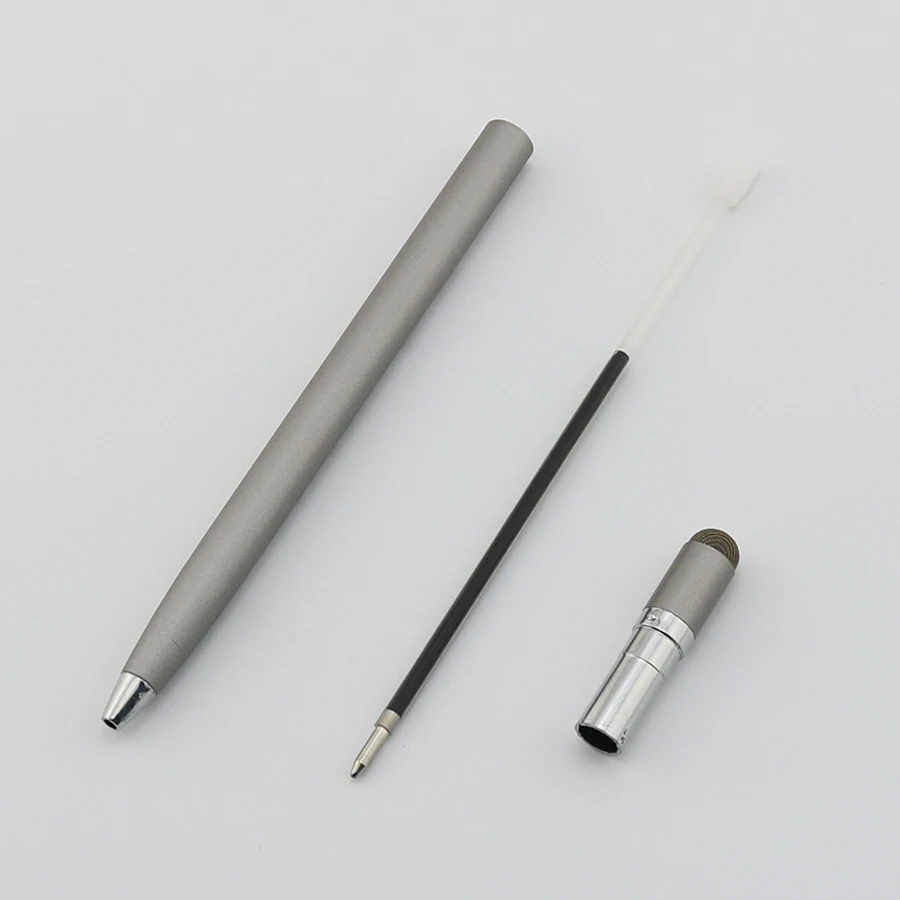 No Clip Round  Metal Ball Pen With Stylus Logo Pen  Custom Brand Pen