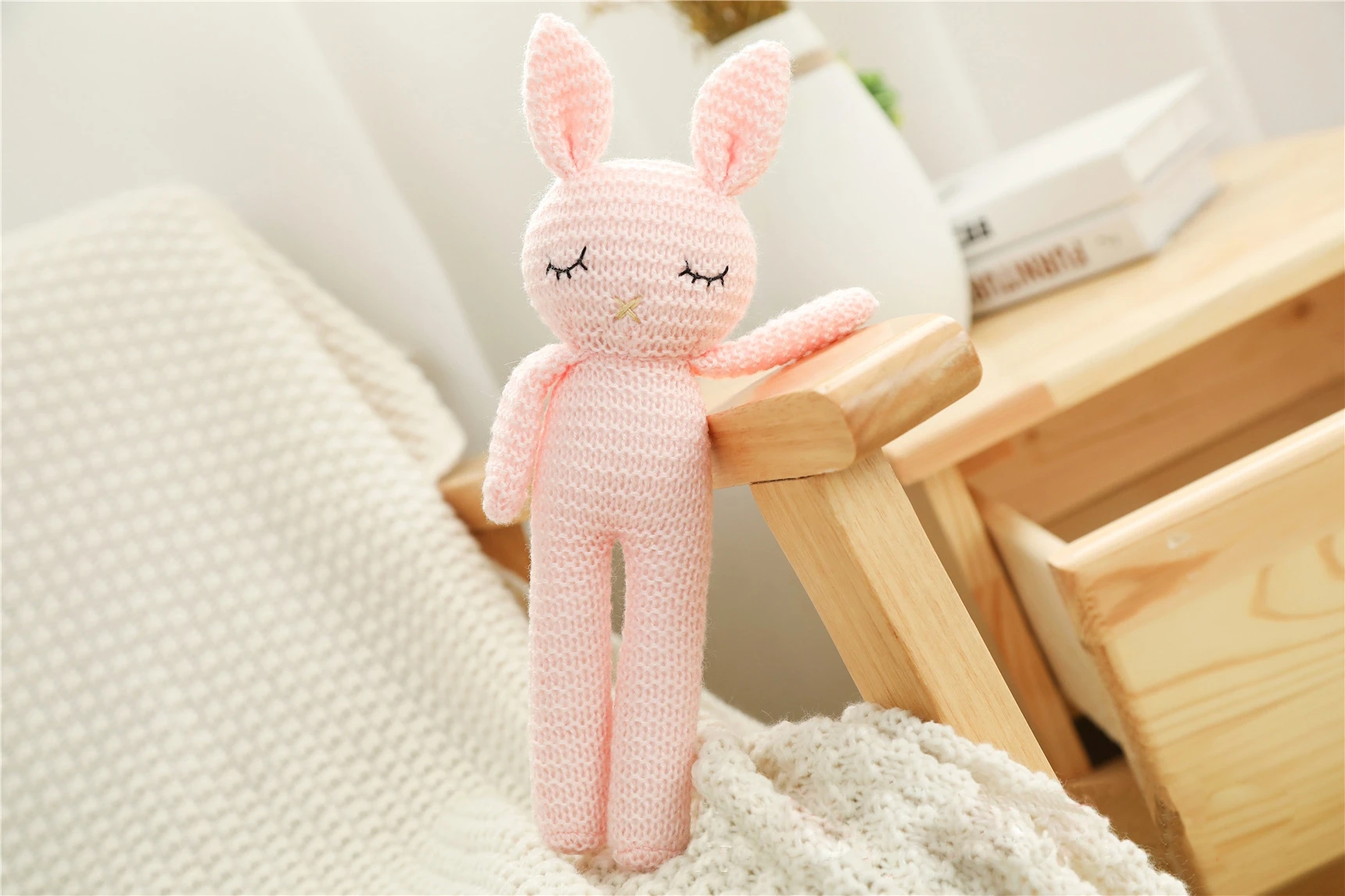 100%手作りのウサギのぬいぐるみ、赤ちゃん用の羊のぬいぐるみ