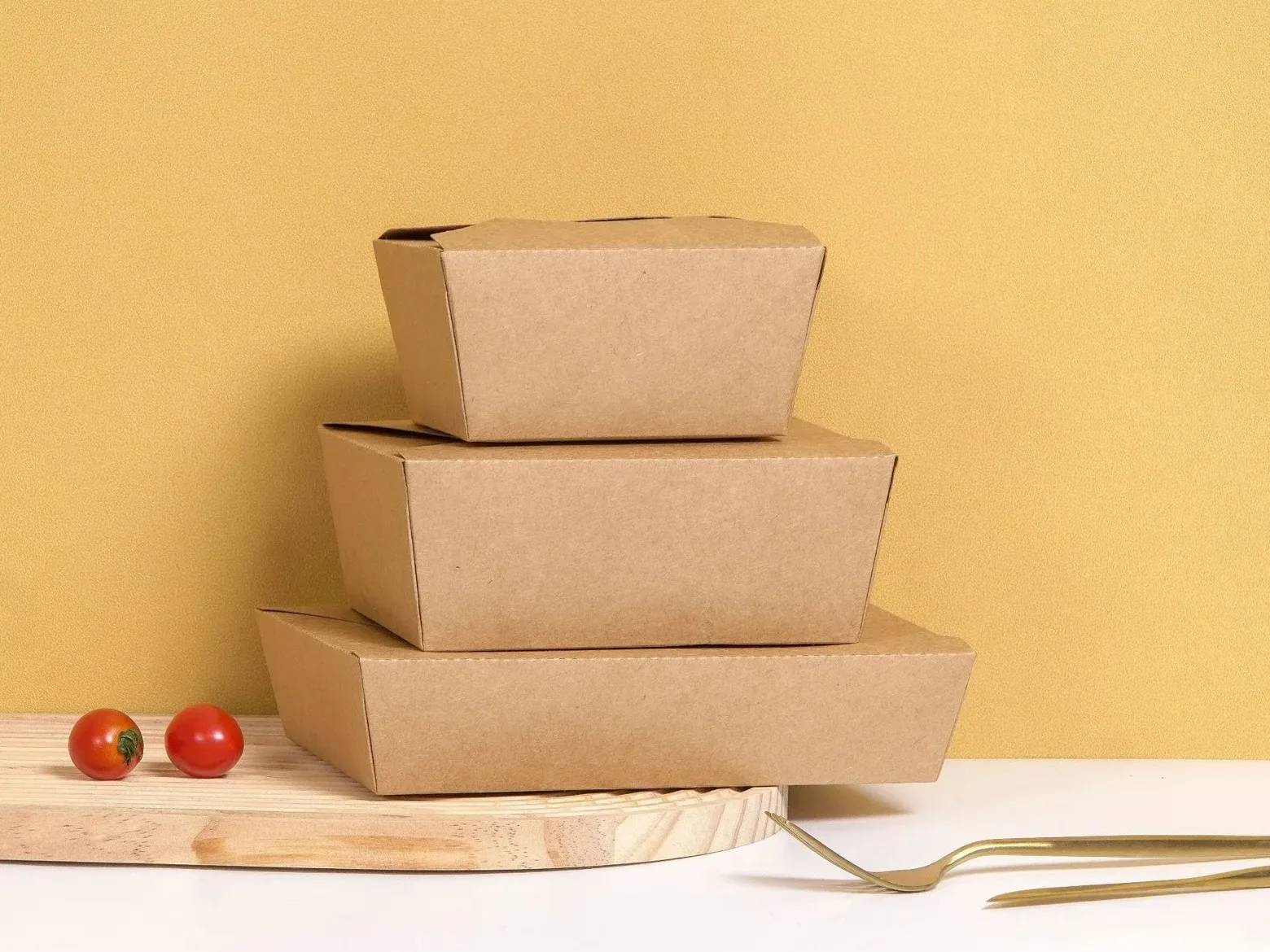 Custom Eco Friendly Biodegradable Kraft Takeaway Food Boxes Food Packaging Multi Compartment