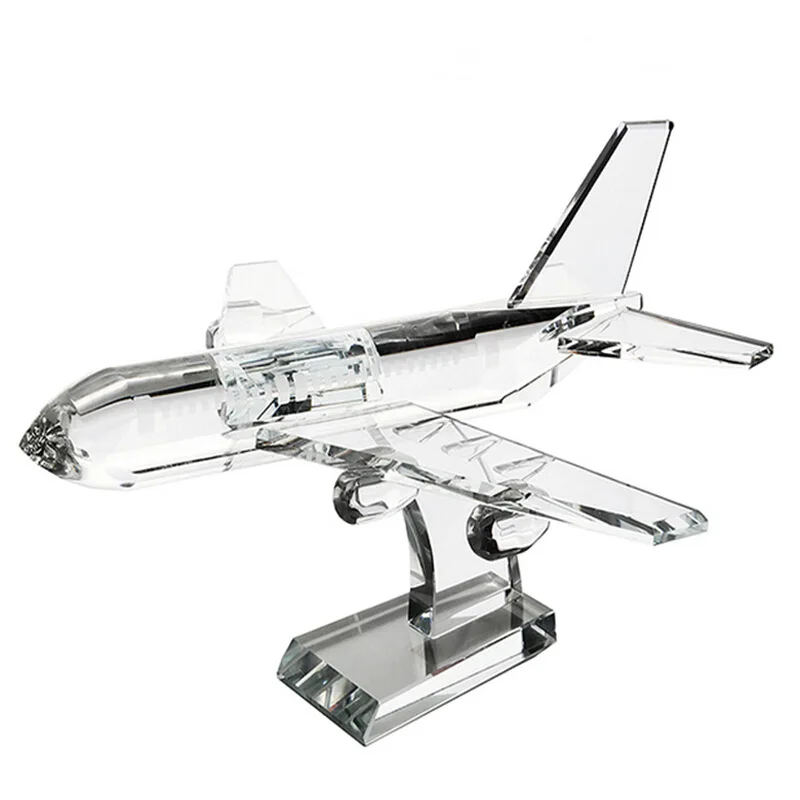 High quality Decorative K9 crystal airplane model wholesale