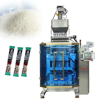 Automatic 3 in 1 coffee stick pack machine vertical multilane packaging freeze dried coffee sugar packing machine