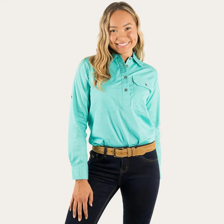 Women's 100 Cotton Work Blouses Shirts Australia Country Classic Long