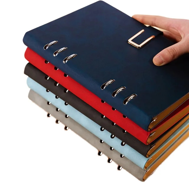 Custom Logo Printed A5 Business Planner Diary Leather Cover Magnetic Closure Thread Sewing Bound 100 Sheets Organizer Gift