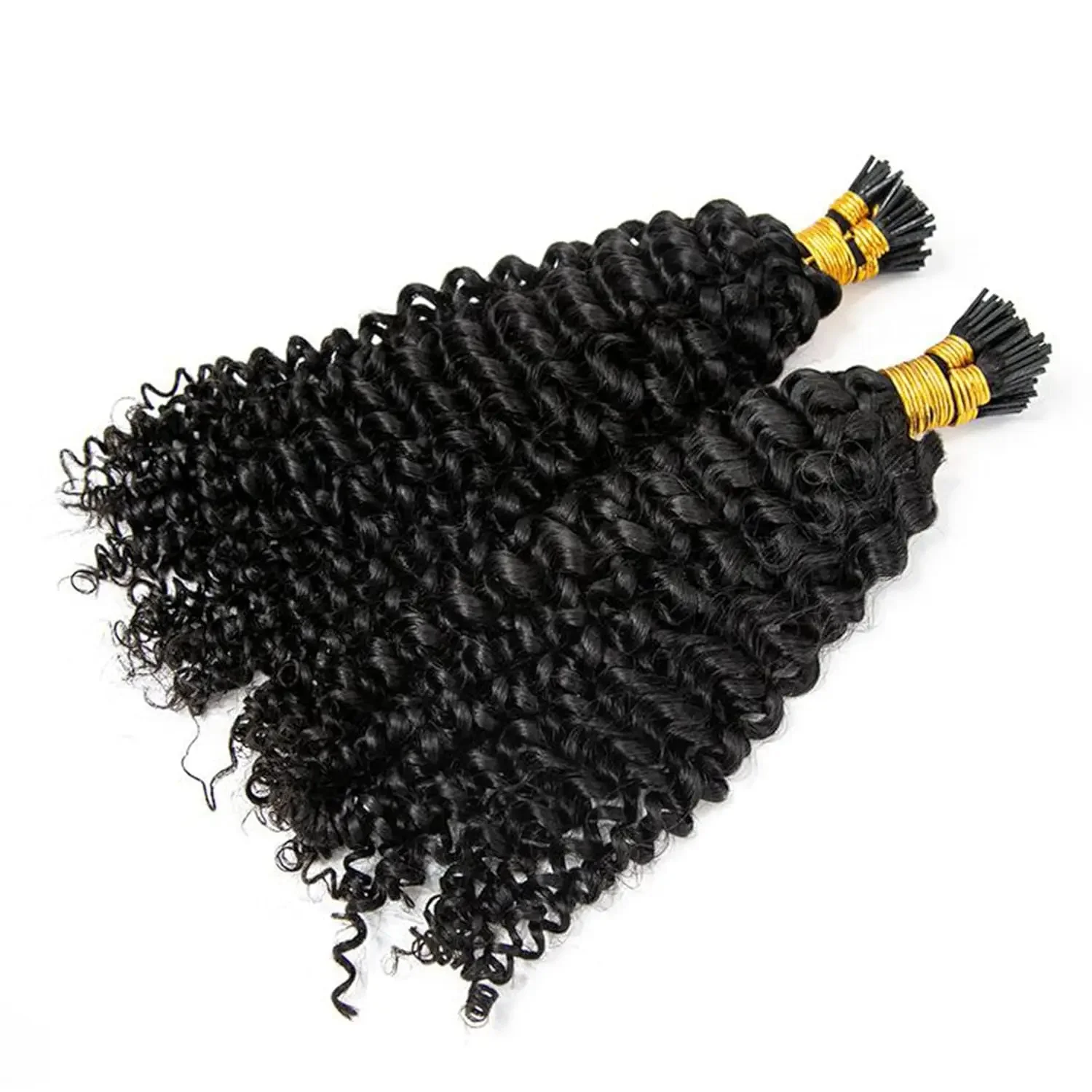 Kinky Curly Peruvian Remy Human Hair Extension Deep Curly I Tip Hair_voghion.com