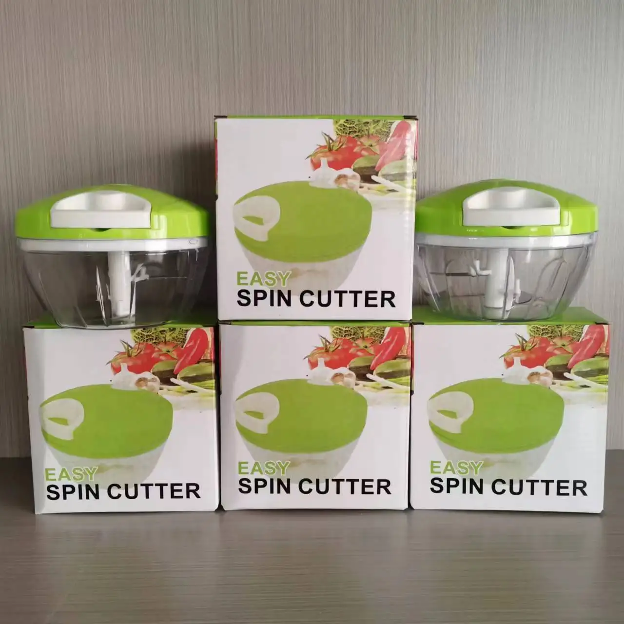 Kitchen Food Multifunction Mini Hand Pulling Vegetable Fruits Cutter Spin Chopper With Pull Handle