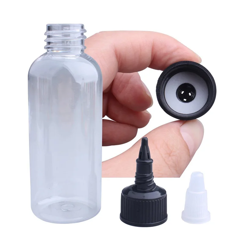 HOT 30ml 60ml 100ml 120ml PET Empty Tattoo Ink Twist Cap Bottle Plastic Pigment Dropper Bottle Oil Dispensing Containers