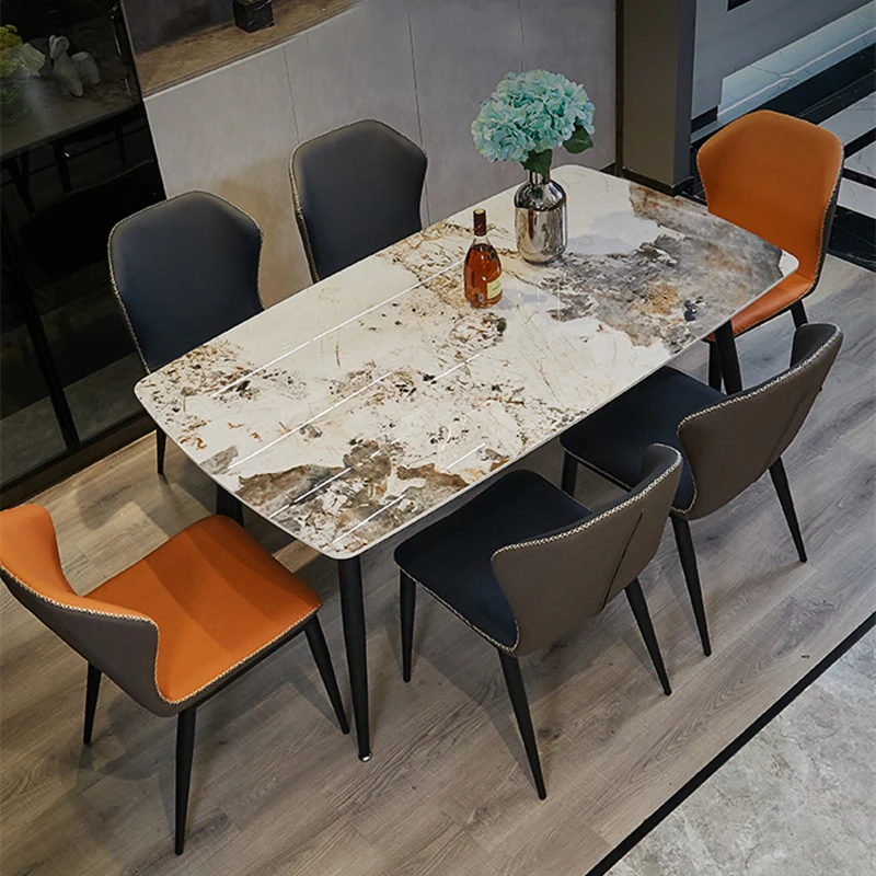 Italian Minimalist Rock Slab Home Rectangular Dining Table 0264