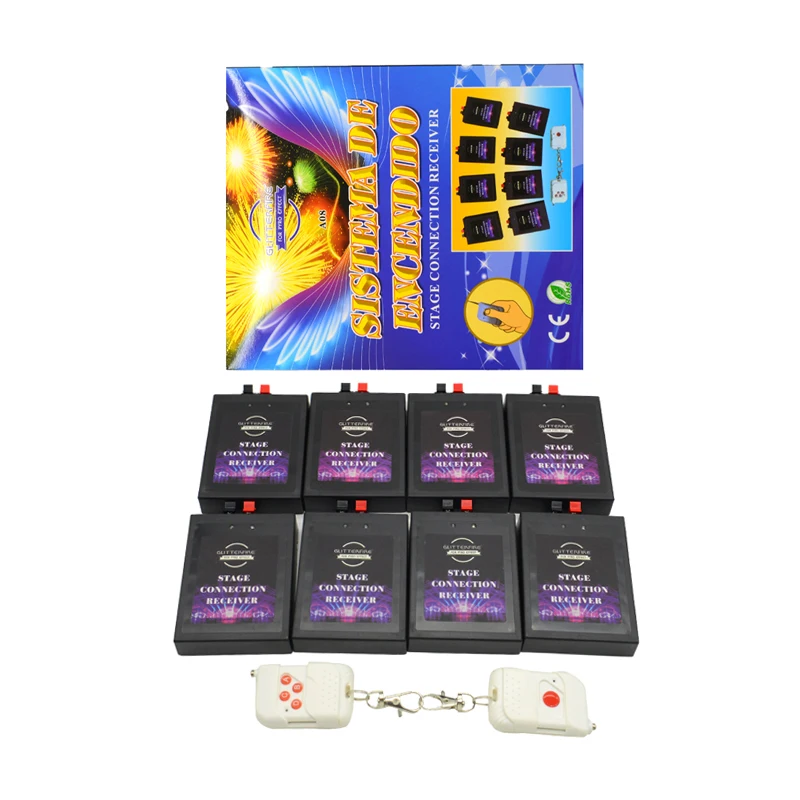 Two Remote Controller 8 Channel Pyrotechnic Fireworks Ignition Fire System Wedding Celebration Firework Firing System