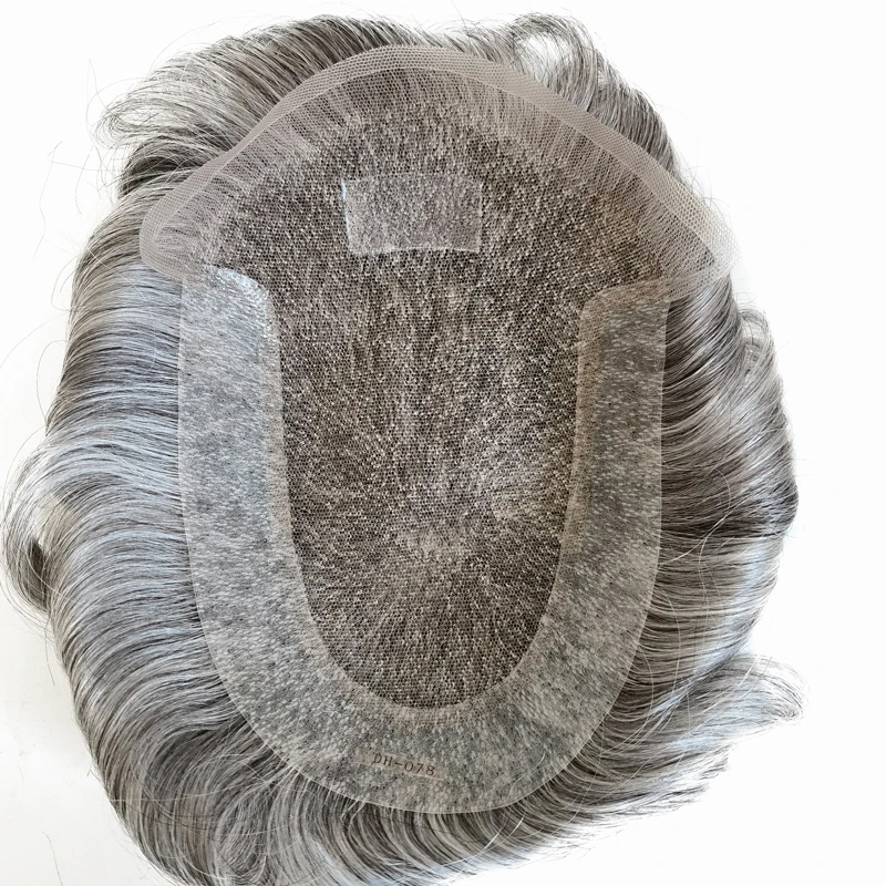 Human Hair Swiss Lace Base Gray Hair Length Human Hair Men Toupee With Wholesale Price Buy