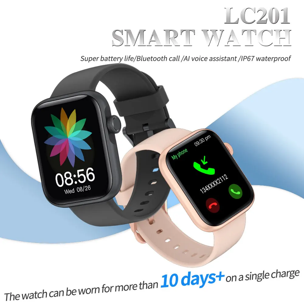 Reloj inteligente deportivo LC201 para mujer, accesorio de pulsera