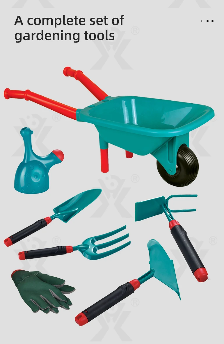 Chengji New Design Kids Educational Outdoor Backyard Simulation Wheelbarrow Plastic Pretend Play