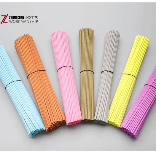 Factory Wholesale 3mm 4mm Black Fiber Essential Oil Rattan Diffuser Reed Fiber Sticks for Home Fragrance
