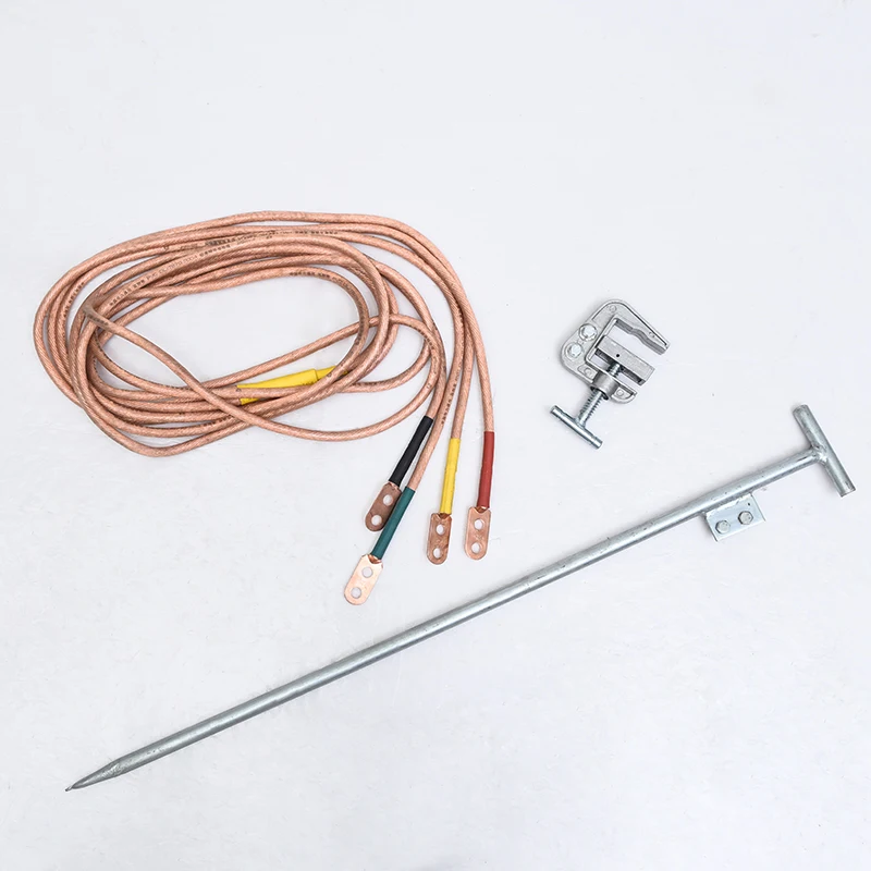 High Voltage Power Electric Fiberglass Ground Rod Temporary Earthing Set Clause With the Line Clamp