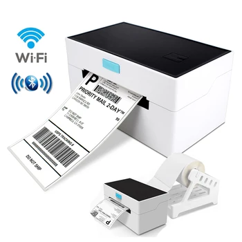 Portable Wireless (cordless), USB, BT, Mobile Compatible with iOS & Android with App Barcode Thermal Label Printer 4x6