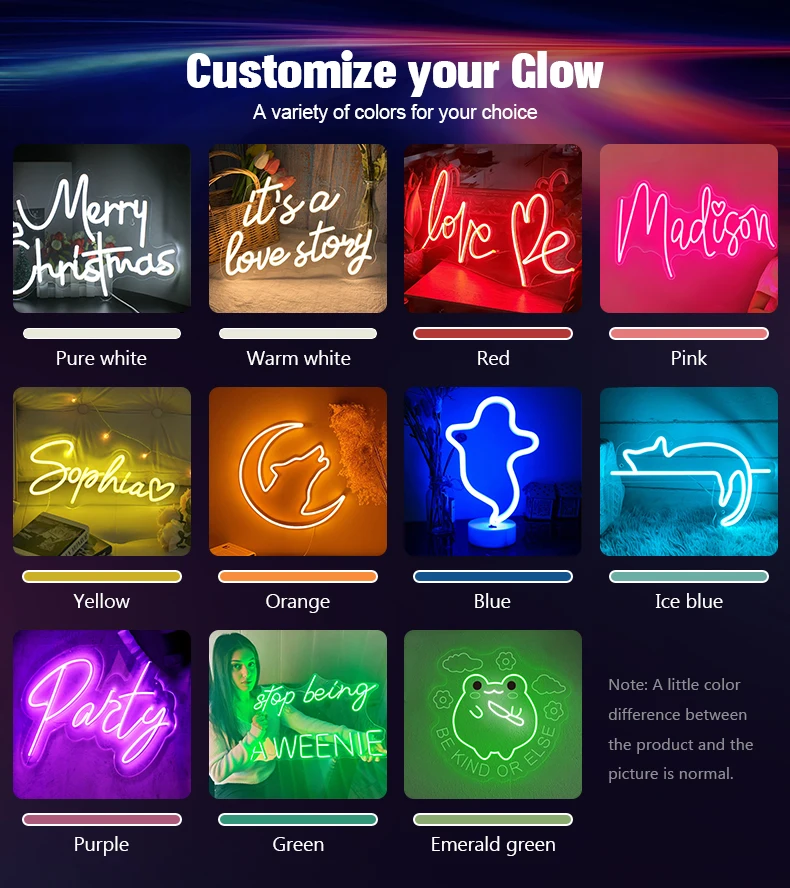 product custom usb powered neon light sign pvc 3d led signs with adjustable brightness for outdoor wedding party home decor model logo-11