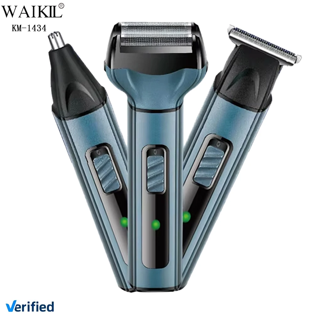 Afeitadora en 1, Recortadora de Barba y Nariz, Mejor Máquina de Afeitar,  Afeitadora Eléctrica para Hombre, Set de Belleza Masculino KM-1434