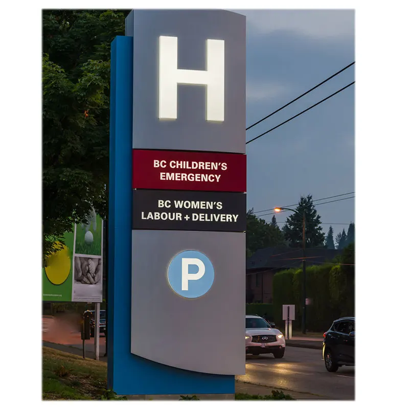 Pylon Directory Exterior Vehicular Emergency Park Wayfinding Pylon Directory Sign For ...