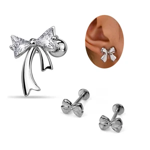 New Design Helix Piercing Jewelry 316L Surgical Steel Bow Tragus Cartilage Earrings Women Body Piercing Jewelry