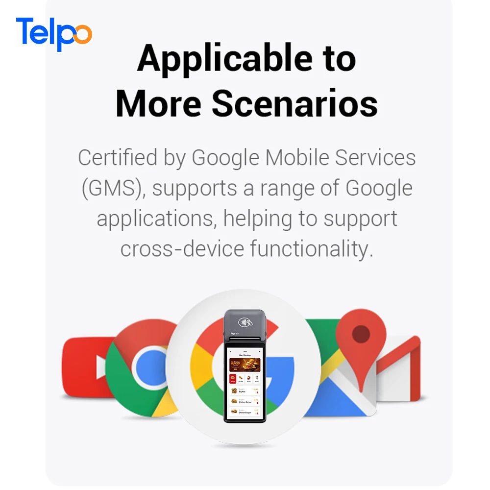 Telpo Android 12 Smart Mobile Takeaway Handheld Pos Terminal with Nfc Reader 6 Inches Screen with Ticket