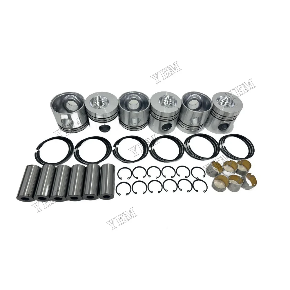 6D105 Piston Set With Rings Fits for Komatsu Replacement Aftermarket Engine Parts 5