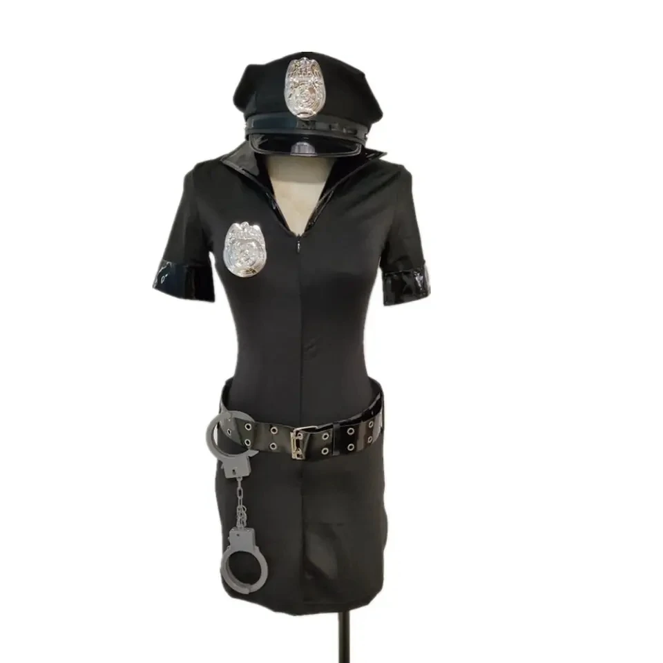 Sexy Policewoman Costume Sexy Cop Officer Police Women Officer Uniform Cosplay Fancy Dress Hat 