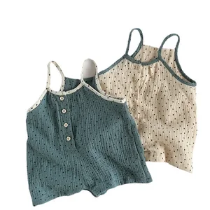 2022 New Foreign Style Floral Top Girls Wears Suspender Jumpsuit New Korean Personalized Baby Romper