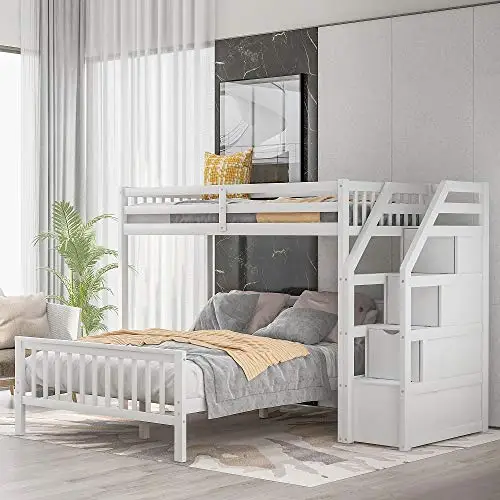 Multifunctional Bedroom Double Decker Bed Modern Wood Furniture Kids Children Bunk Bed With Storage