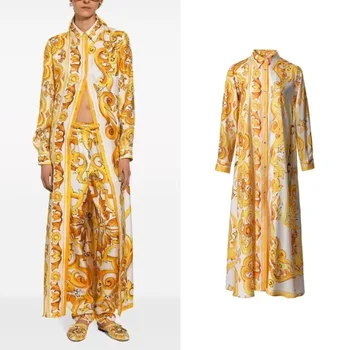 Luxury Fashion Baroque Romantic Long Abaya Dress Holiday Style Floral Printed Robe Loose Sleeves Dubai Arabic