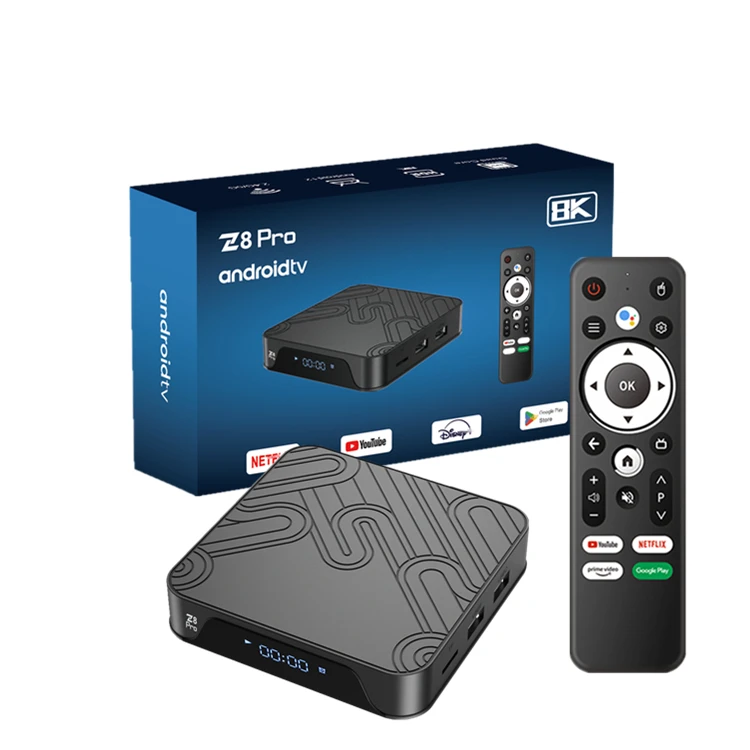 2023 TV Box Android 12 Z8 Pro with BT Voice Remote Control