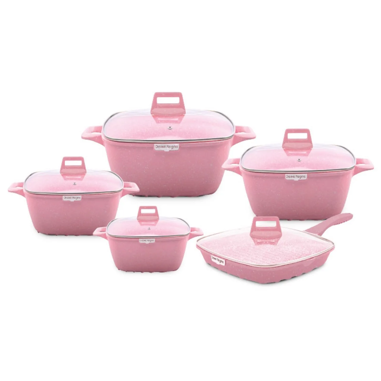 Factory Stock 25 Pcs Cookwaer Sets Kitchen Square Nonstick Pan Set