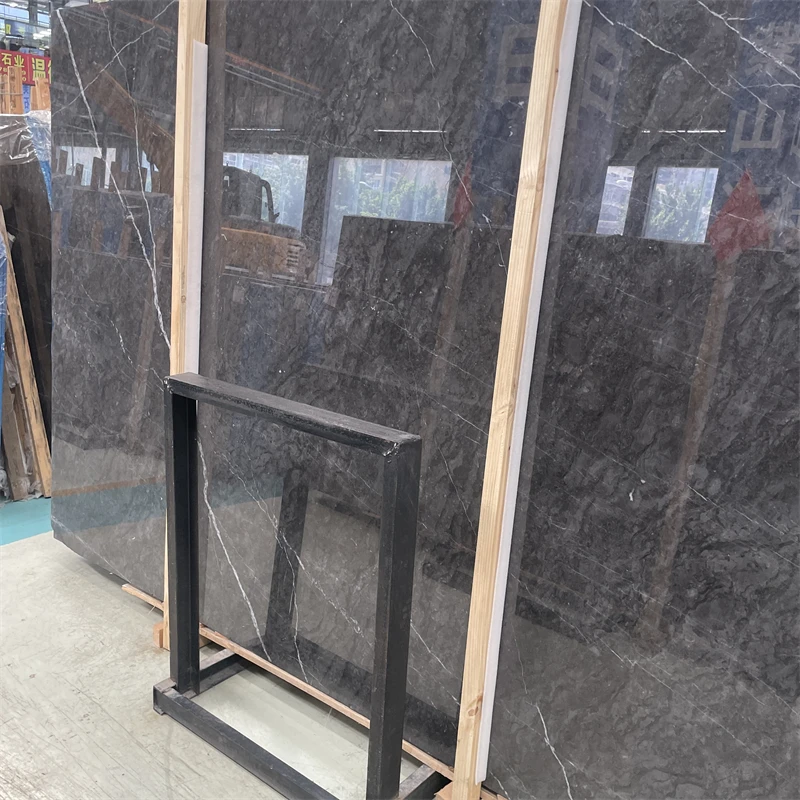 product best quality star yao grey marble slab tile for home floor dark grey marble wall tiles-2