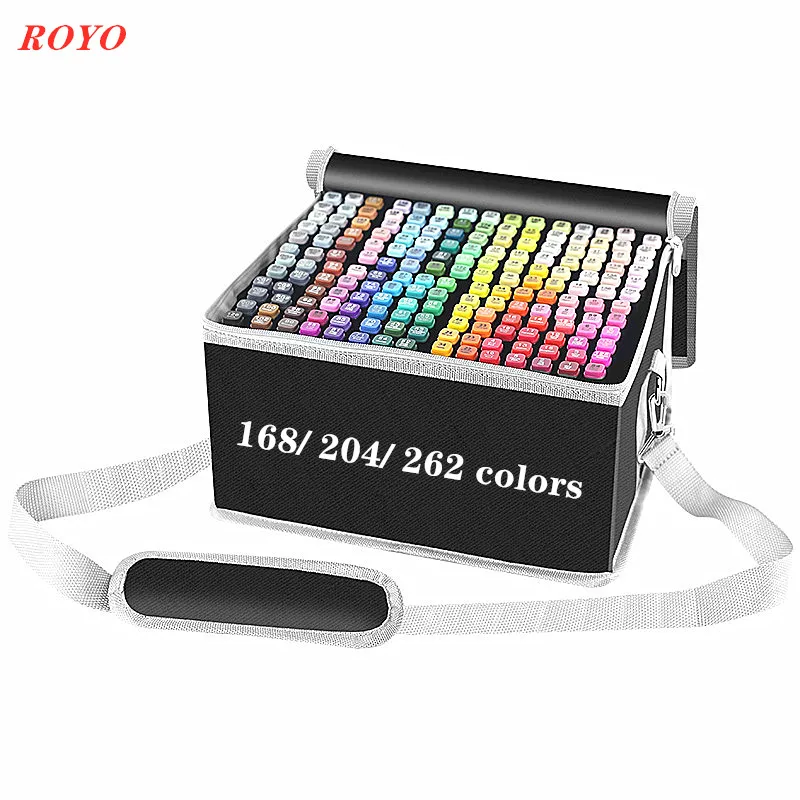 168 Colors Dual Tip Marker Pens Set, Art Students Animation