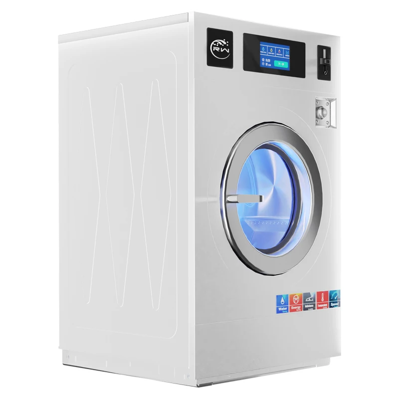 Industrial Automatic OPL/Coin Operated 12kg to 40kg Capacity Laundromat Hotel Commercial Laundry Hard Mount Washing Machine