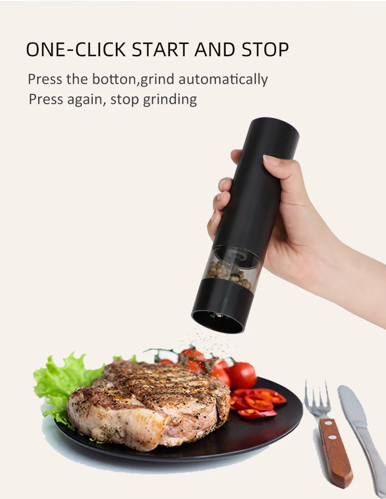 2024 Kitchen Electronics Essentials Electric Salt and Pepper Mills USB Rechargeable Grinder