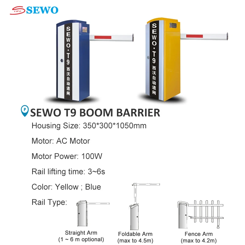 SEWO Smart Parking Management System RFID Card Ticket Dispenser System With High Speed Barrier Boom Gate