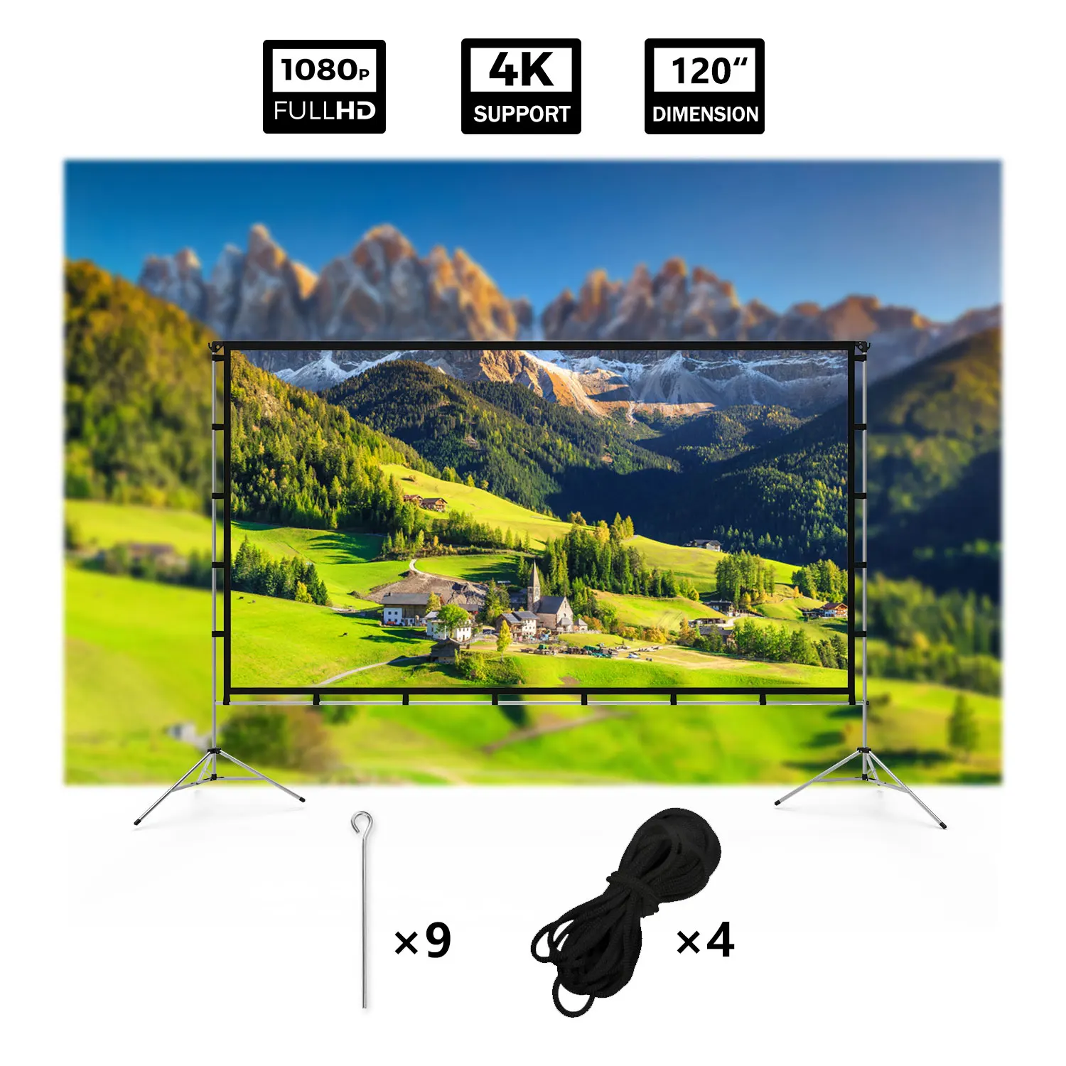 Экран для проектора 100 дюймов. Meki Tripod Screen 120 inch. Vamvo.