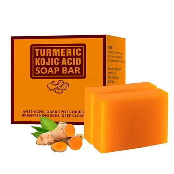 Private Label Wholesale Original Skin Whitening Turmeric Kojic Acid Dark Spot Remover Bar Soap