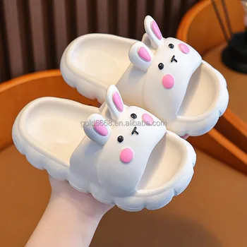 New Bunny Children's Slippers Summer Cartoon Soft Sole Comfortable Girls' Slippers Home Bathroom Boys' Baby Shoes Wholesale