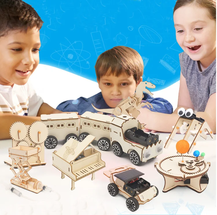 Children's STEAM Education DIY Bubble Machine Boy Girl Water Blowing Toys with Metal Plastic Components Assembly Foaming Machine