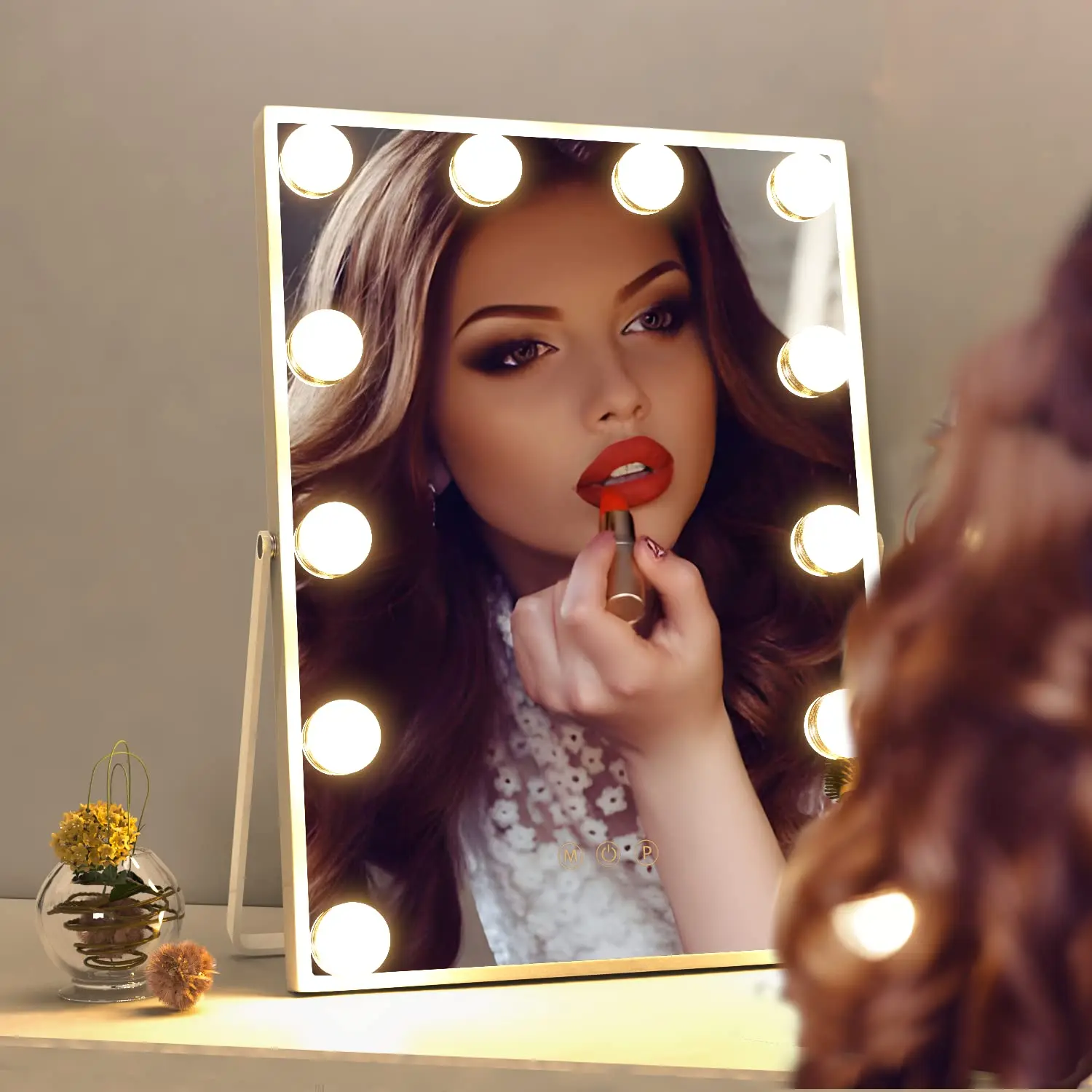 Led Bulb Vanity Mirror Hollywood Makeup Mirror With Light Small Vanity