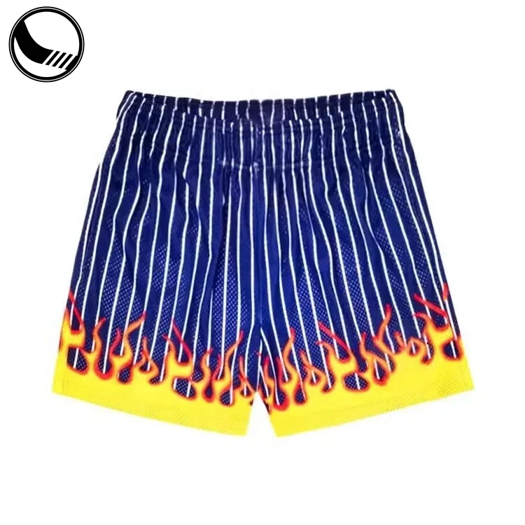 Summer Sublimation Printed Blank Polyester Gym Beach Swim Jogger Gym Men's Basketball Custom Mesh Shorts For Men359_voghion.com