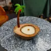 shell candle with coconut lemon flavor