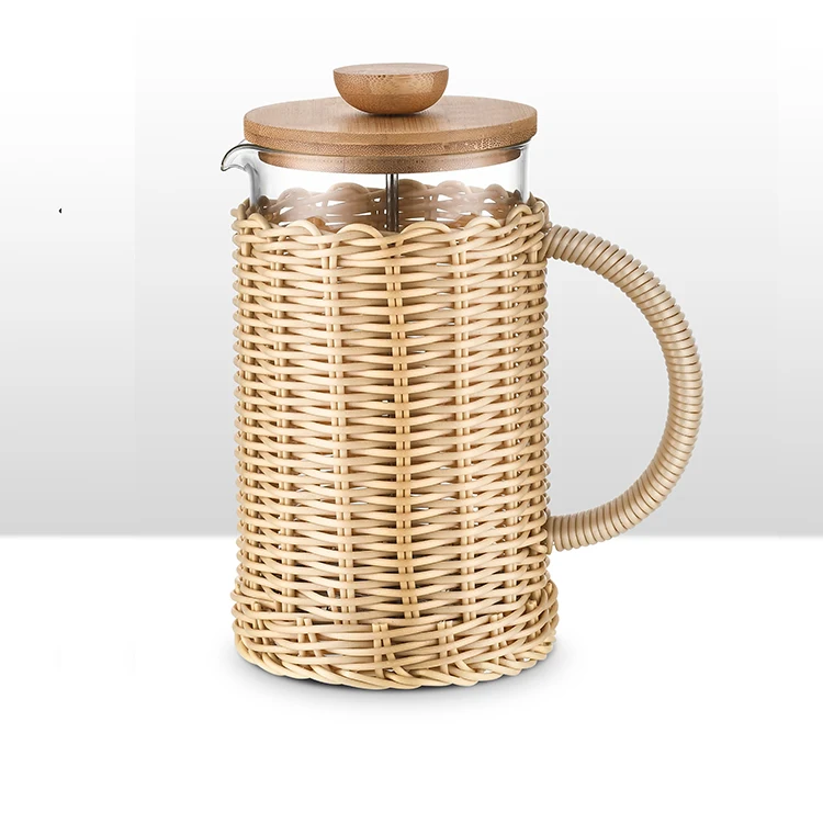 New Styles Glass coffee makers Portable Bamboo French Press With Handle