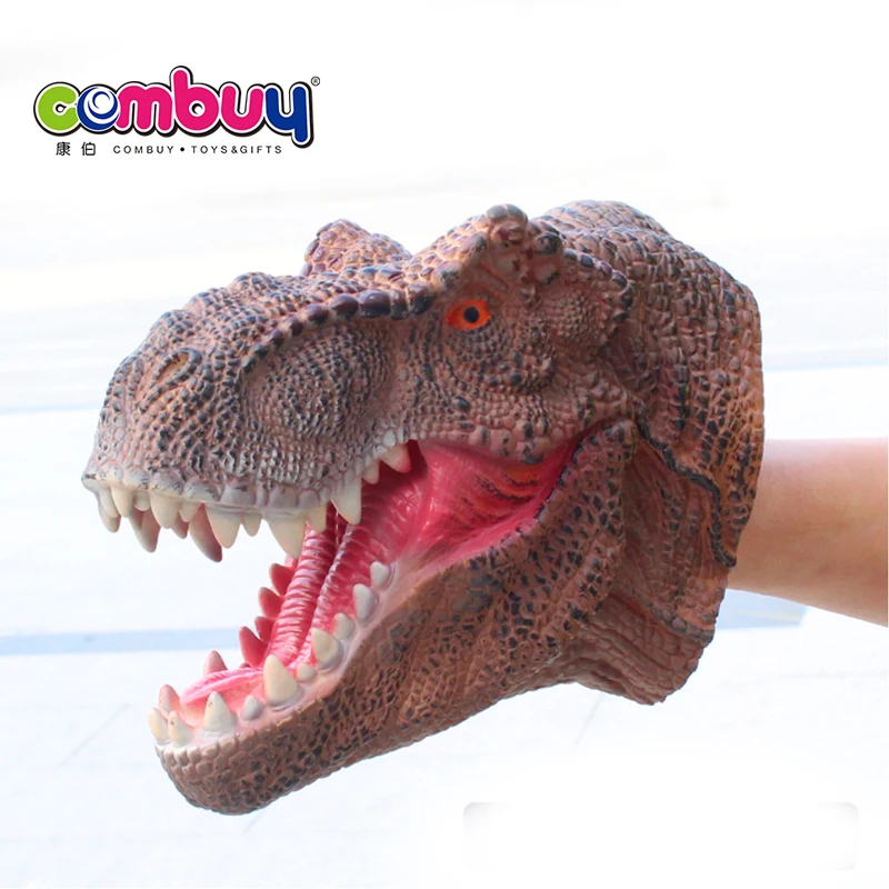 Play Cartoon Toys Rubber Animal Head Dinosaur Hand Puppet