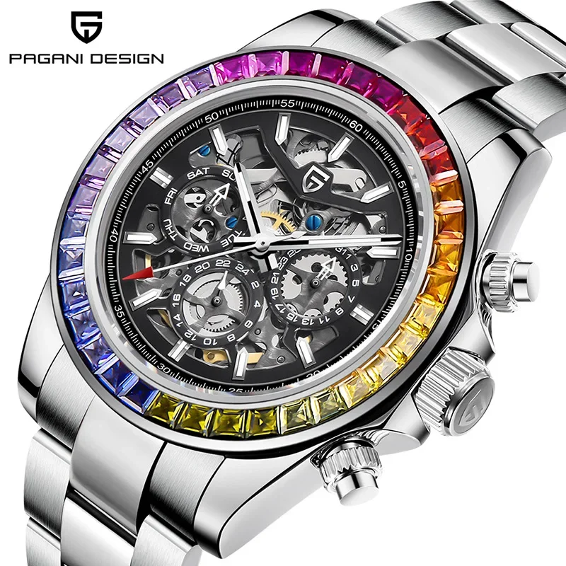 Pagani Design自動巻き GMT 腕時計 ゴールドPagani Design 自動巻き 