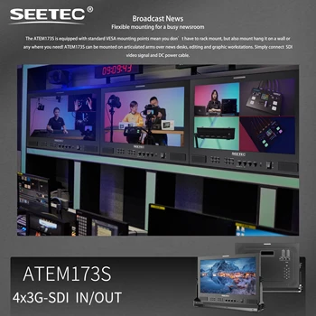 SEETEC ATEM173S 17.3 Inch Full HD Monitor, 4x3G-SDI, 3D LUT Support, Peaking, for Television Production, Custom LOGO detail image