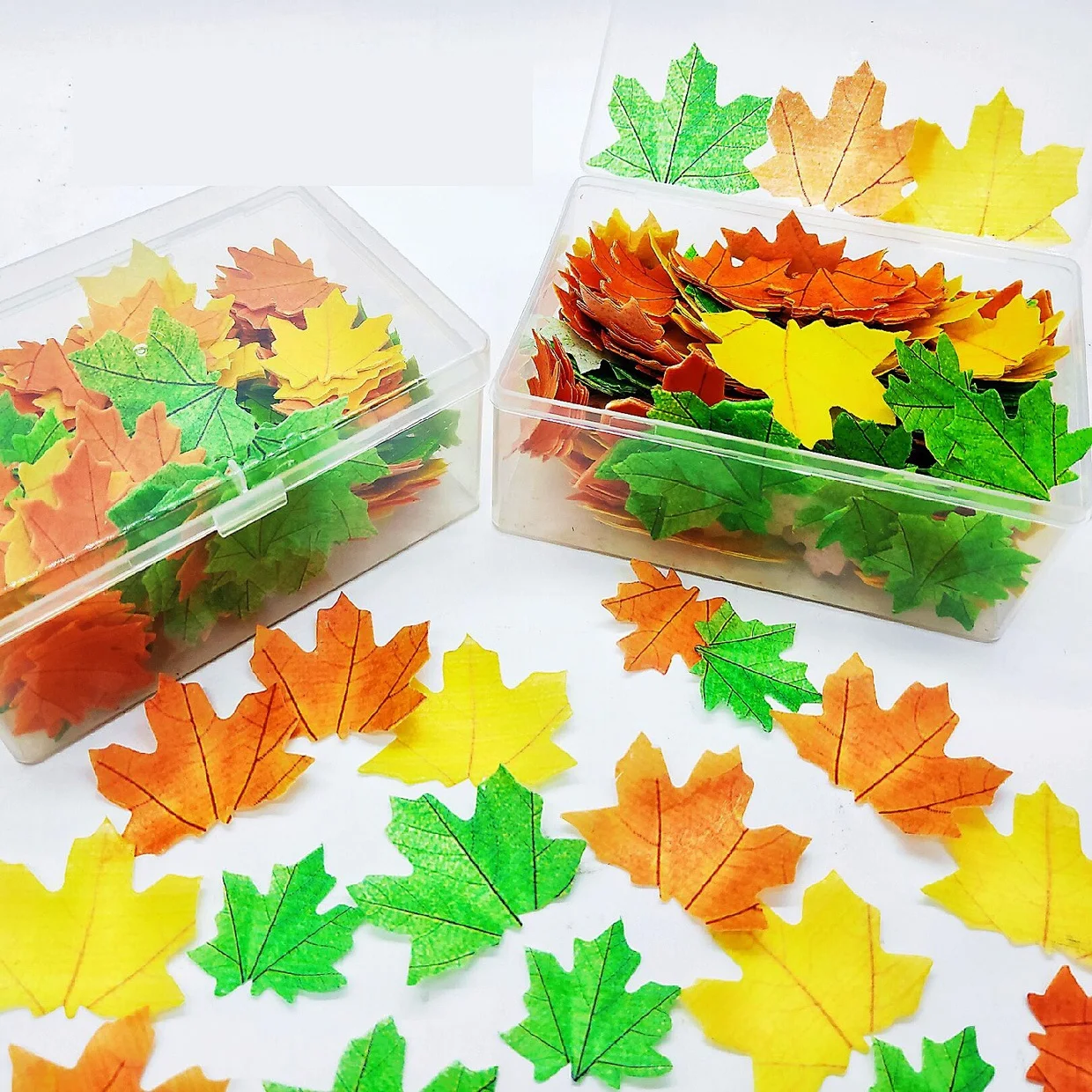 Wafer Paper Maple Leaf Edible Maple Leaf Cake Cold Dish Decoration ...