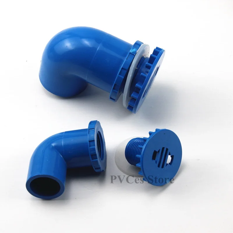 【送料無料/新品】 PVCパイプ90エルボー水族館排水コネクタDIY給水管継手水槽排水 Fittings